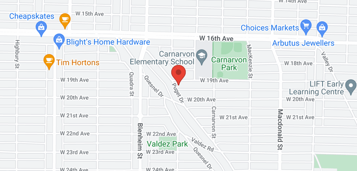 map of 3180 W 19TH AVENUE